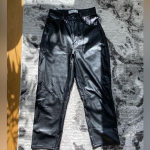 Abercrombie vegan leather ankle straight high rise